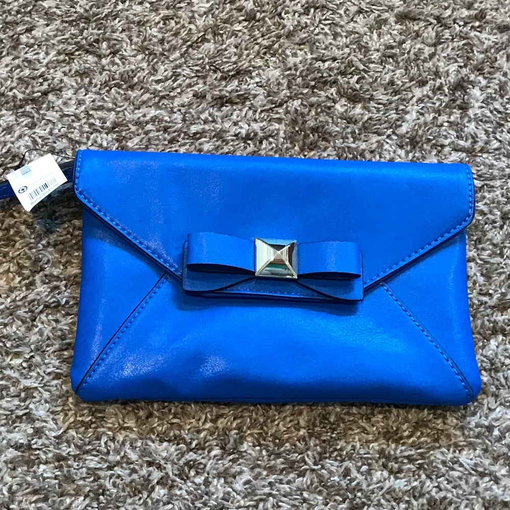NWT! The Limited Blue Clutch Purse With Bow